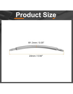 Pines de Banda de Reloj HARFINGTON Curvados Acero Inoxidable 24mm 2