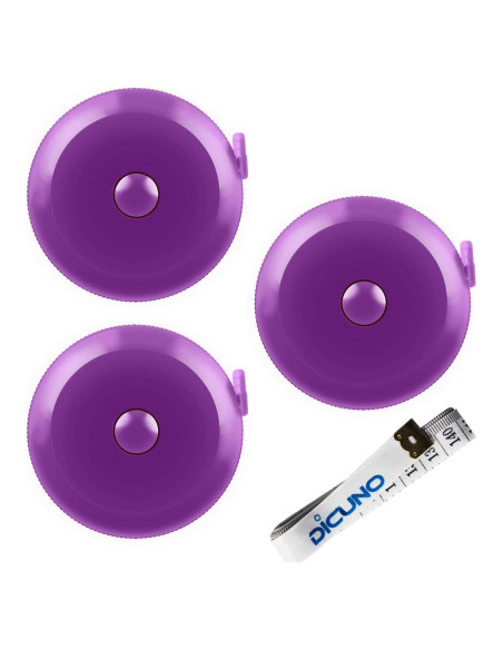 Cinta Métrica Suave DiCUNO 1.5m 3 Pcs Púrpura para Sastre