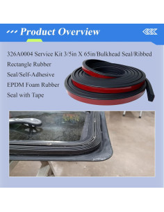 Kit de Servicio Sello de Goma Estriado Ctuoptuo 1.65m Negro 2