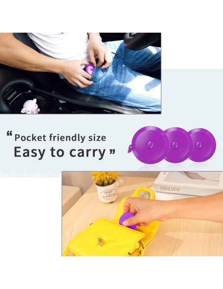 Cinta Métrica Suave DiCUNO 1.5m 3 Pcs Púrpura para Sastre