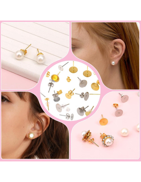 2000 Piezas Hallazgos de Pendientes FdcZeyxior Oro y Plata