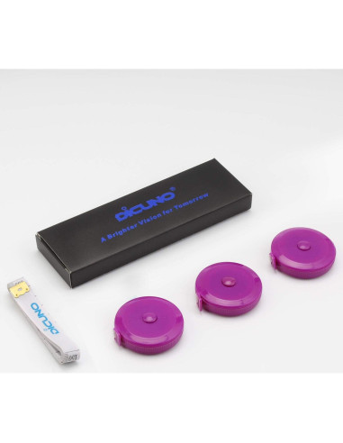 Cinta Métrica Suave DiCUNO 1.5m 3 Pcs Púrpura para Sastre