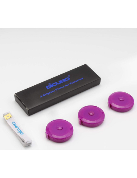 Cinta Métrica Suave DiCUNO 1.5m 3 Pcs Púrpura para Sastre