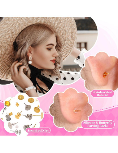 2000 Piezas Hallazgos de Pendientes FdcZeyxior Oro y Plata