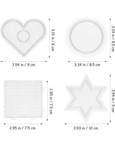 Tableros de Perlas de Fusión Healifty 4 Pcs 10x10 cm