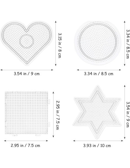 Tableros de Perlas de Fusión Healifty 4 Pcs 10x10 cm