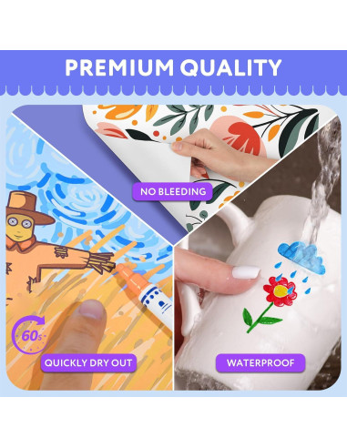 Marcadores de Pintura Acrílica TFIVE Doble Punta 24 Colores