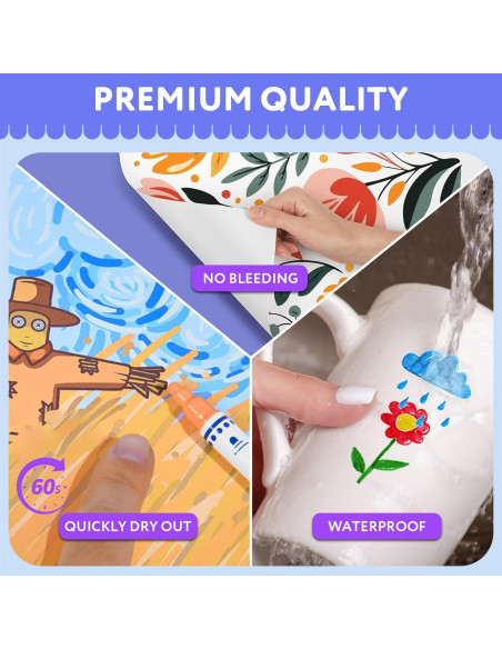 Marcadores de Pintura Acrílica TFIVE Doble Punta 24 Colores