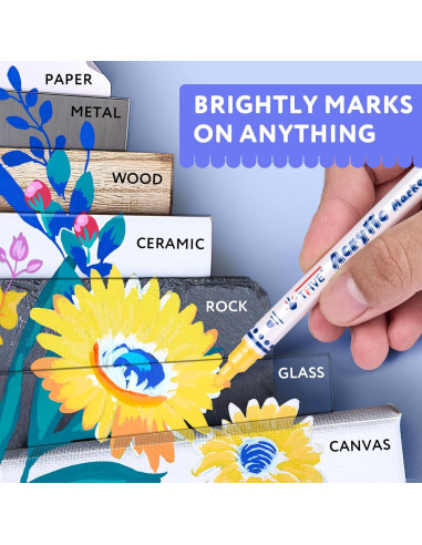 Marcadores de Pintura Acrílica TFIVE Doble Punta 24 Colores