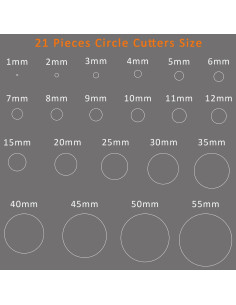 Juego de Cortadores Circulares de Cuero YKSPLUSK 21 Piezas 2