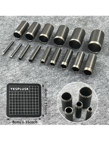 Juego de Cortadores Circulares de Cuero YKSPLUSK 21 Piezas