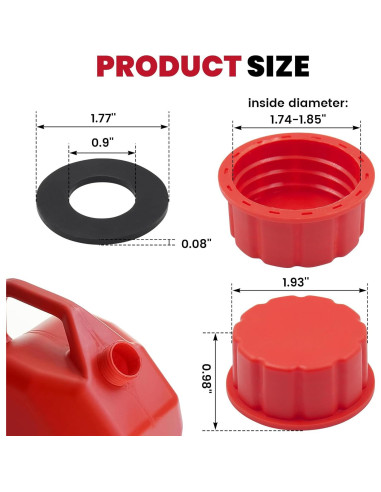Tapa de Bidón de Gas Niwicka Universal 8 PCS Rojo 1-2.5 Gal