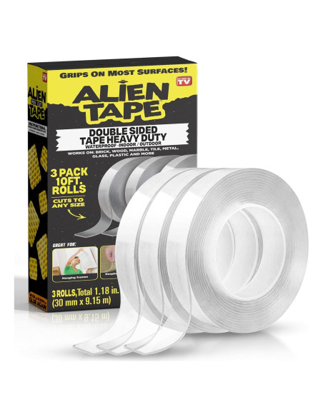 Cinta Doble Cara Alien 9.14m Alta Resistencia Transparente