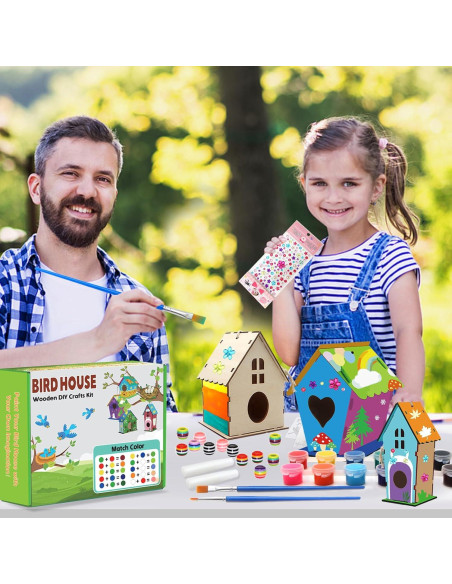 Kit de Manualidades Casa de Aves Col-Pary 4 Piezas DIY