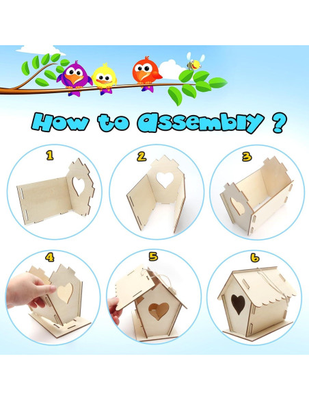 Kit de Manualidades Casa de Aves Col-Pary 4 Piezas DIY