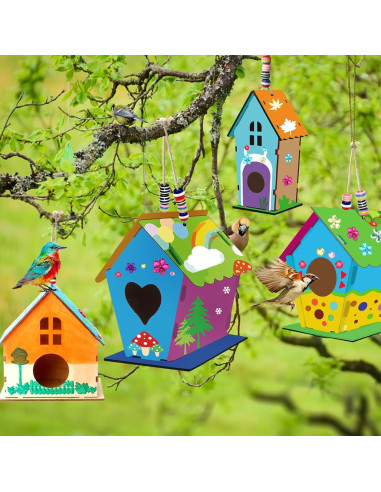 Kit de Manualidades Casa de Aves Col-Pary 4 Piezas DIY