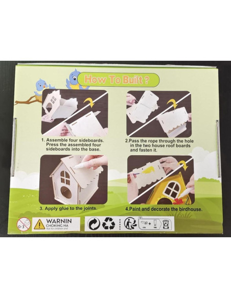 Kit de Manualidades Casa de Aves Col-Pary 4 Piezas DIY