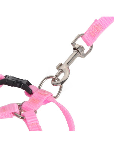 Arnés Ajustable para Erizo Soezy con Cuerda de Tracción 110cm Rosa