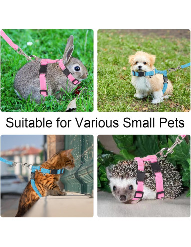 Arnés Ajustable para Erizo Soezy con Cuerda de Tracción 110cm Rosa