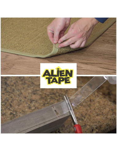 Cinta Doble Cara Alien 9.14m Alta Resistencia Transparente