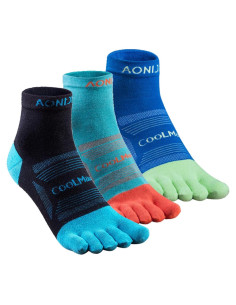 AONIJIE 3 Paquetes de Calcetines Deportivos de Cinco Dedos Unisex