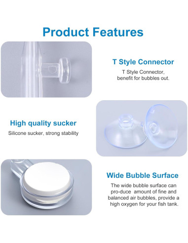 Piedra de aire para acuario FNANJWQ 7x4.5x2.7 cm difusor CO2