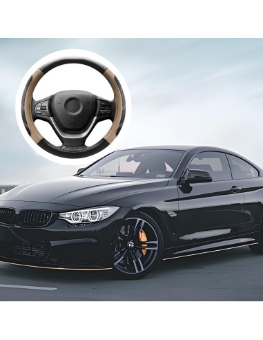 Funda de Volante Zpana 15" Beige de Cuero Antideslizante