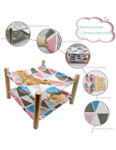 Cama para Reptiles Tfwadmx Doble Capa Madera 30x30x20cm 2