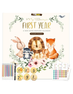 Calendario de Memoria Bebé Monking JNC01 con Stickers y Tarjetas