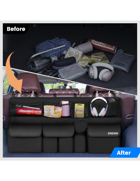 Organizador de Maletero Einesin 104x51cm Plegable Negro