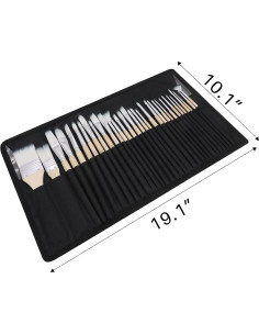 Set de 32 Pinceles de Pintura Acrílica Artecho - Nylon y Madera 2