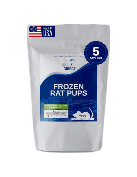 Alimento Congelado para Serpientes MiceDirect - Ratas 5 Piezas 6.35-8.89 cm