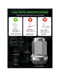 Tuercas de Rueda M12x1.5 Cromadas AUTOPTIM - 20 Piezas 2