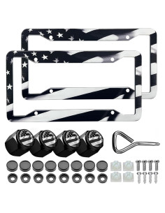 Marco de Placa de Licencia Americana LIN KANG Negro 30.5x15.2cm