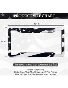 Marco de Placa de Licencia Americana LIN KANG Negro 30.5x15.2cm 2