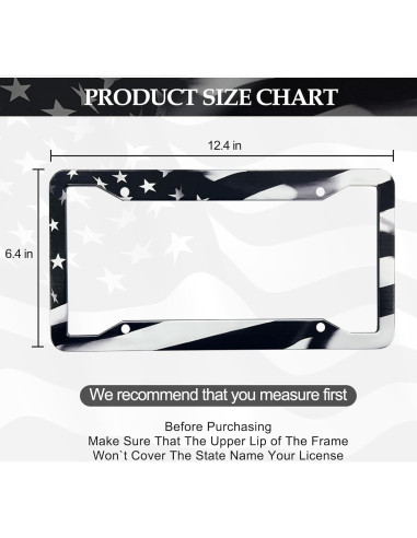 Marco de Placa de Licencia Americana LIN KANG Negro 30.5x15.2cm