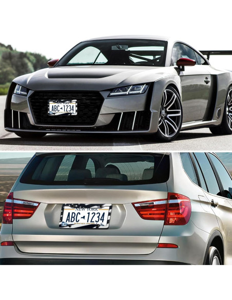 Marco de Placa de Licencia Americana LIN KANG Negro 30.5x15.2cm