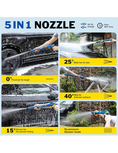 Pistola de Lavado a Presión 5-en-1 SOFIPE con Caño de Espuma