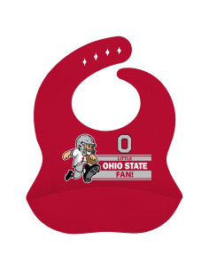 Babero de Silicona Baby Fanatic Ohio State - Ajustable y Fácil de Limpiar