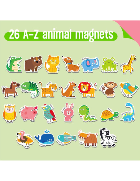 Imanes Magnéticos de Animales A-Z SpriteGru - 26 Piezas Educativas