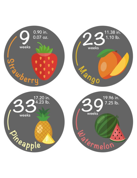Calcomanías de Embarazo Bebon - 40 Hitos Semanas 5 a 40