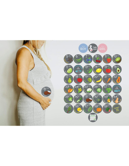 Calcomanías de Embarazo Bebon - 40 Hitos Semanas 5 a 40