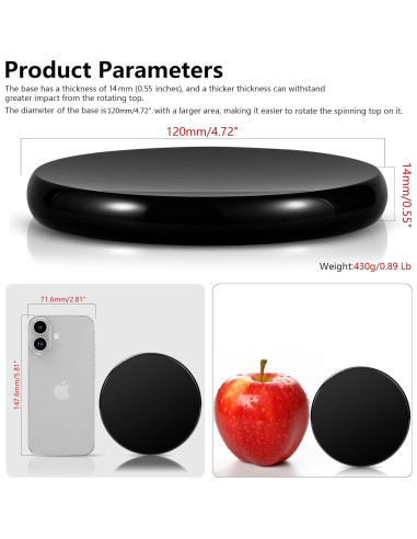 Base de Trompo de Vidrio Óptico CHEETOP 120mm Doble Cóncavo