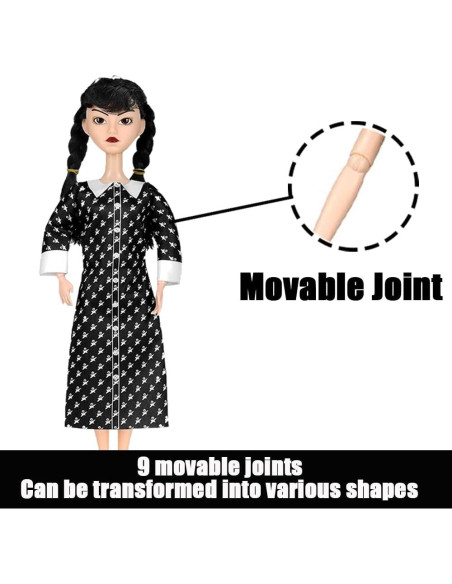 Muñecas Addams 29 cm con Vestidos Negros - Regalos Navidad