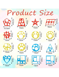 Conjunto de 16 Plantillas Geométricas Salbsever - Plástico 13x13cm 2