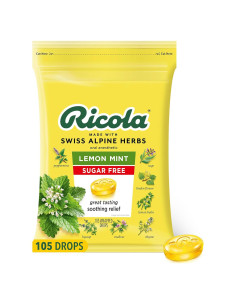 Caramelos Ricola para Garganta Limón y Menta Sin Azúcar 105ct