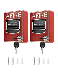 Estación de Alarma de Incendio QWORK, Paquete de 2 Botones Manuales
