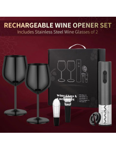 Juego de Sacacorchos Eléctrico MegaTrend con Copas de Acero 2