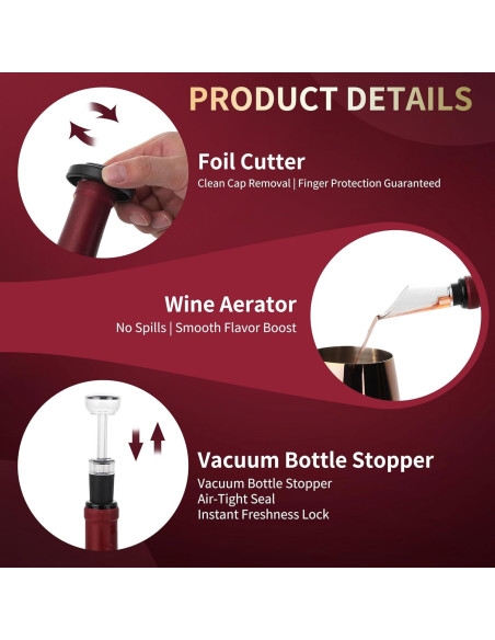 Juego de Sacacorchos Eléctrico MegaTrend con Copas de Acero