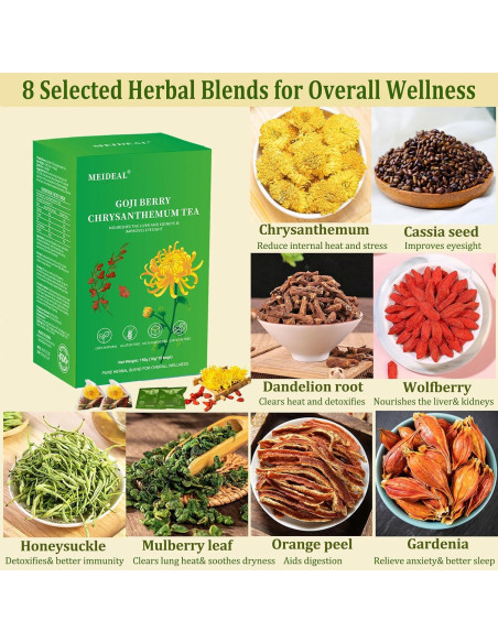 Té Herbal Meideal de Goji Berry y Crisantemo 15 Bolsitas